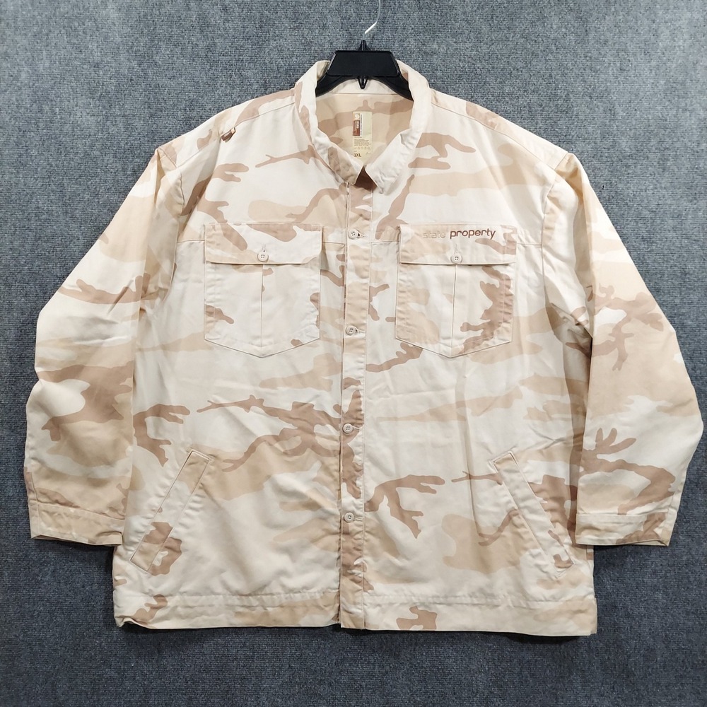 State Property Rocawear Jacket‎ Mens 3XL Beige Desert Camo Cotton Field Coat